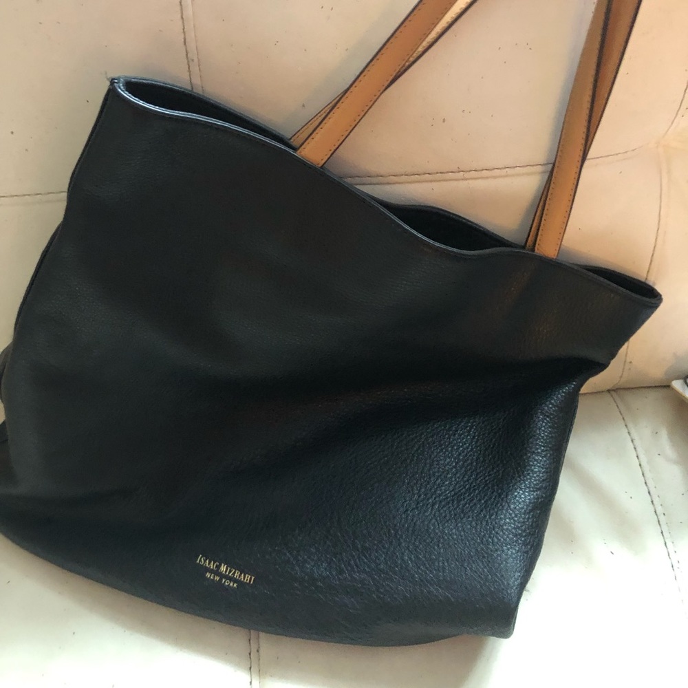 Like New Isaac Mizrahi Leather Tote- Black